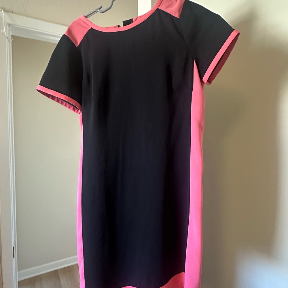 Banana Republic Black and Pink Raglan Sleeve Sheath Dress